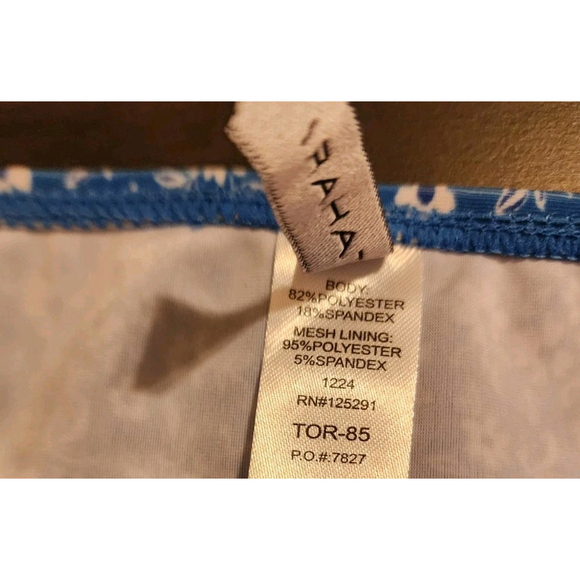 Tahari 2 piece Set Swimsuit Bathing Suit Off Shoulder LARGE Blue White Floral - Picture 14 of 16